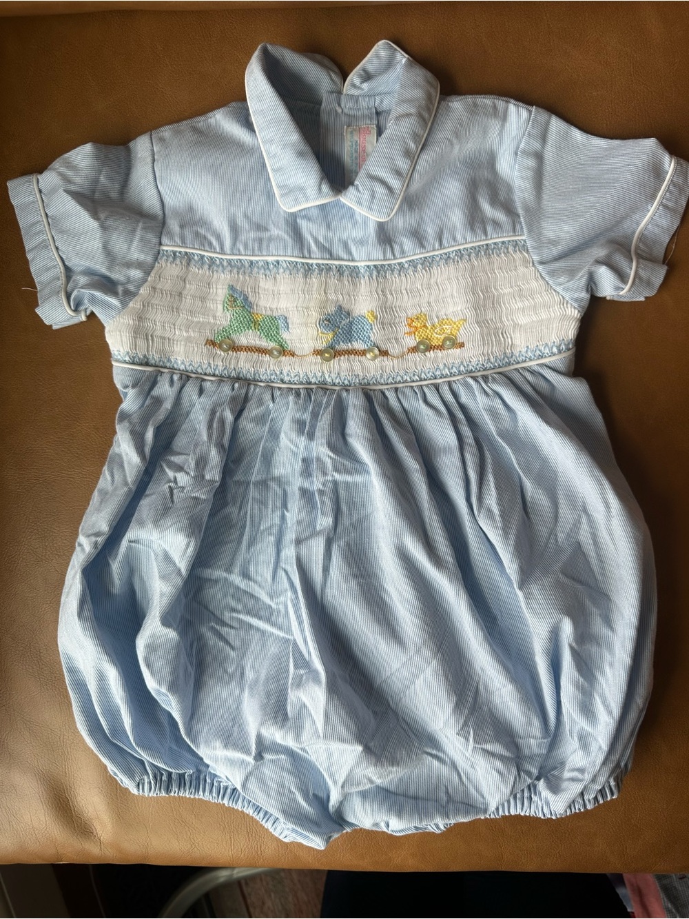 Boys smocked romper
